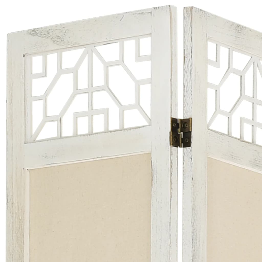 Cloison de séparation 4 panneaux Crème 140x165 cm Tissu - XIOS