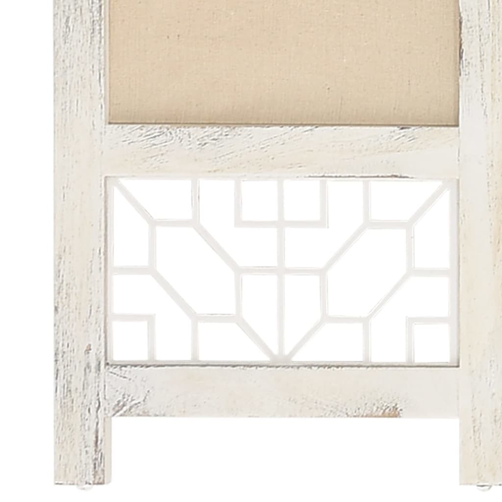 Cloison de séparation 5 panneaux Crème 175x165 cm Tissu - XIOS
