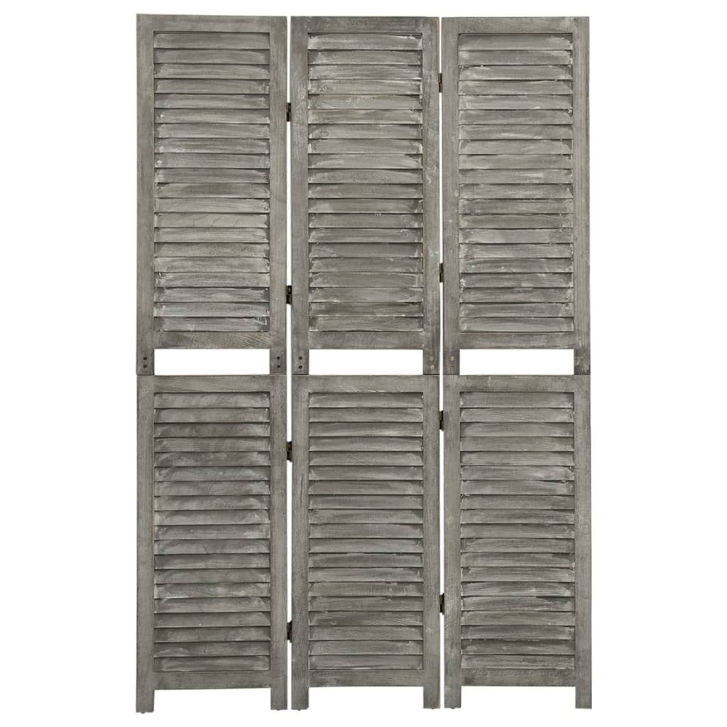 Cloison de séparation 3 panneaux Gris 106,5x166 cm Bois solide - XIOS