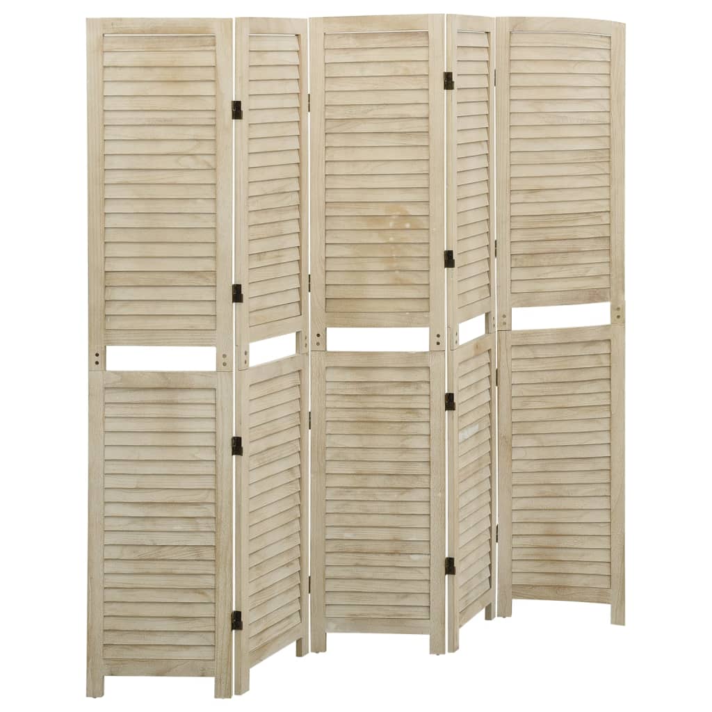 Cloison de séparation 5 panneaux 175x165 cm Bois de Paulownia - XIOS