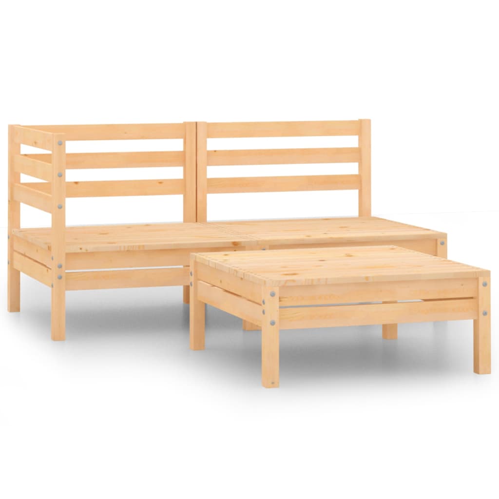 Salon de jardin 3 pcs bois massif de pin - XIOS