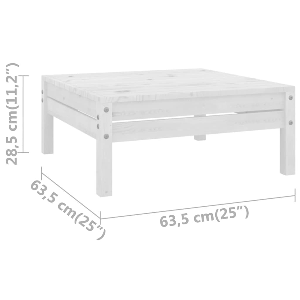 Salon de jardin 3 pcs Bois de pin massif Blanc - XIOS