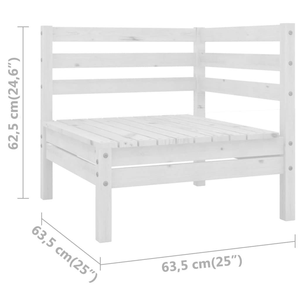 Salon de jardin 3 pcs Bois de pin massif Blanc - XIOS