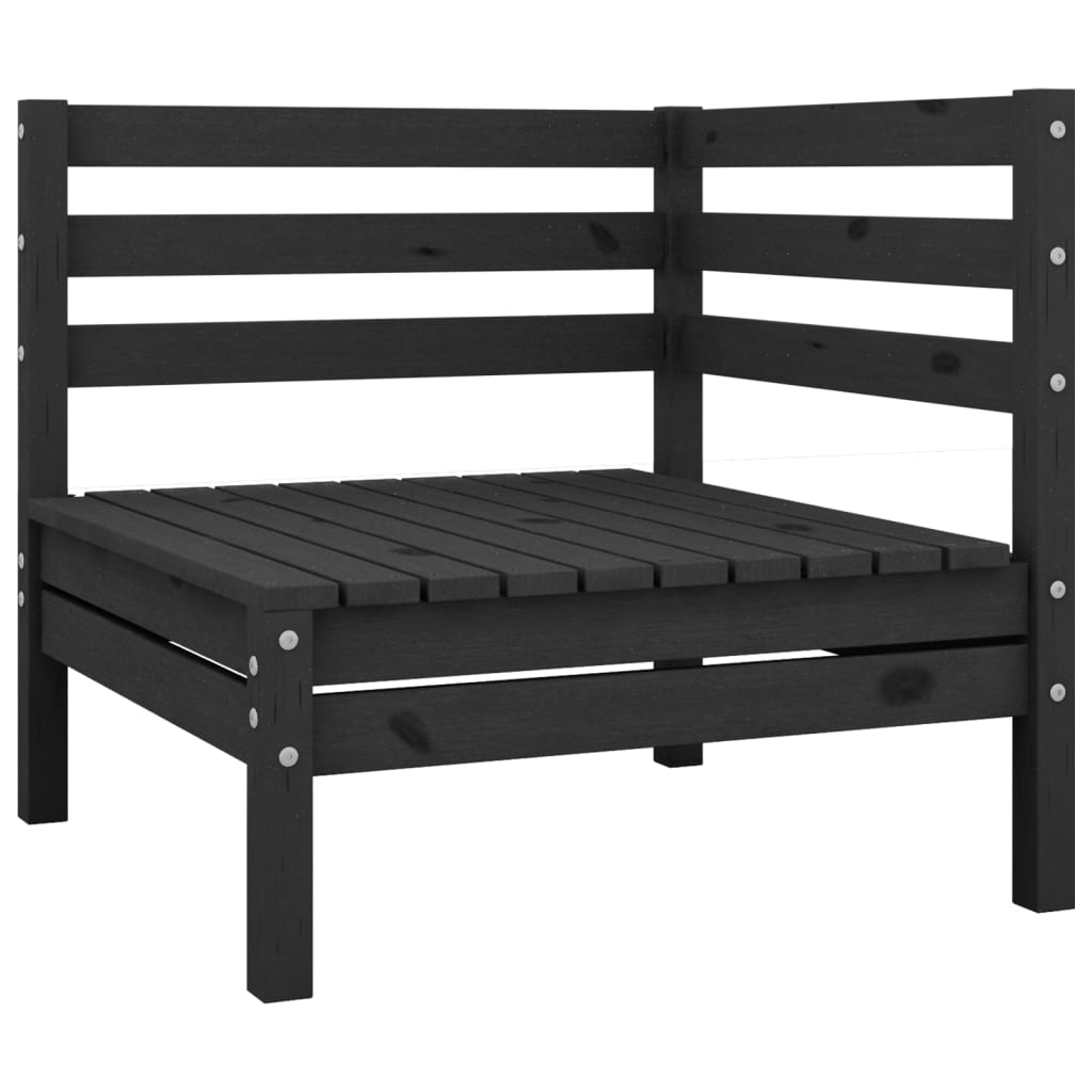 Salon de jardin 4 pcs Bois de pin massif Noir - XIOS