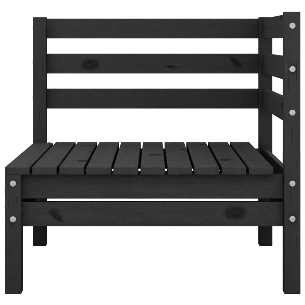 Salon de jardin 4 pcs Bois de pin massif Noir - XIOS