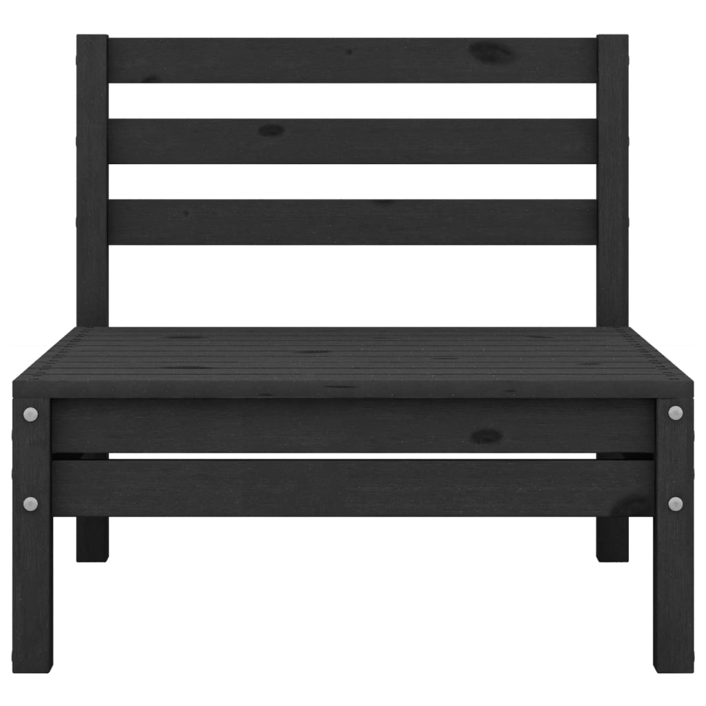 Salon de jardin 4 pcs Bois de pin massif Noir - XIOS