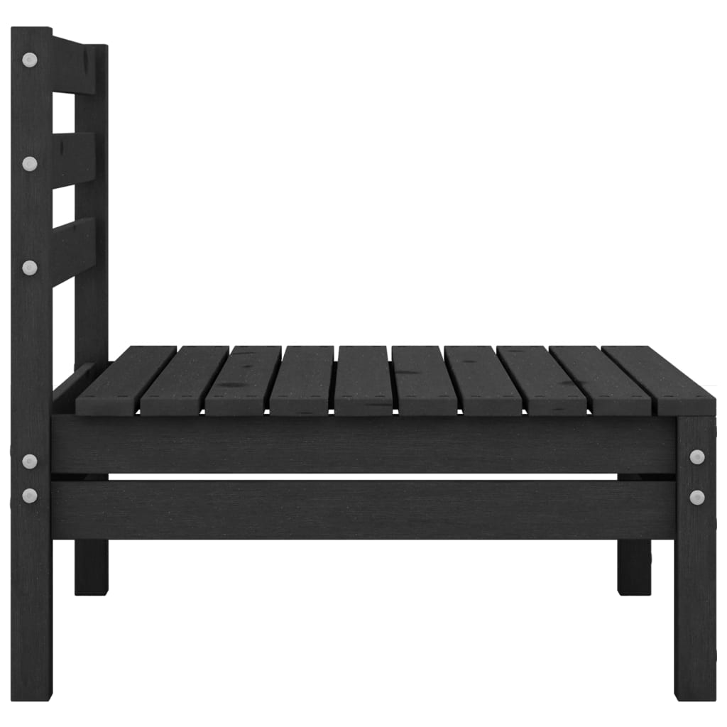 Salon de jardin 4 pcs Bois de pin massif Noir - XIOS