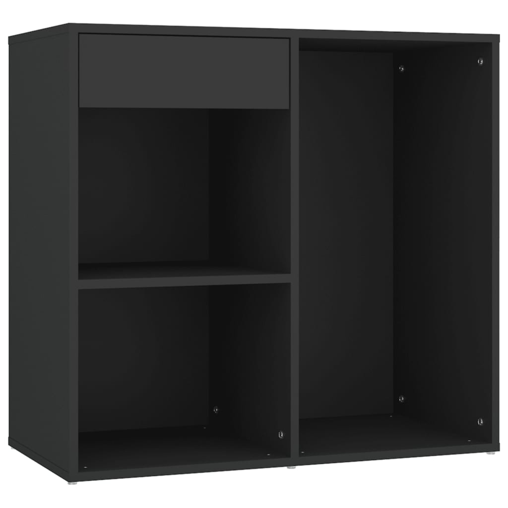 Coiffeuse à LED avec armoire noir bois d'ingénierie - XIOS