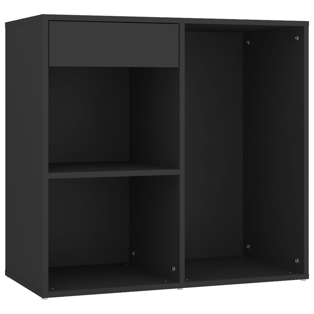 Coiffeuse à LED avec armoires noir bois d'ingénierie - XIOS