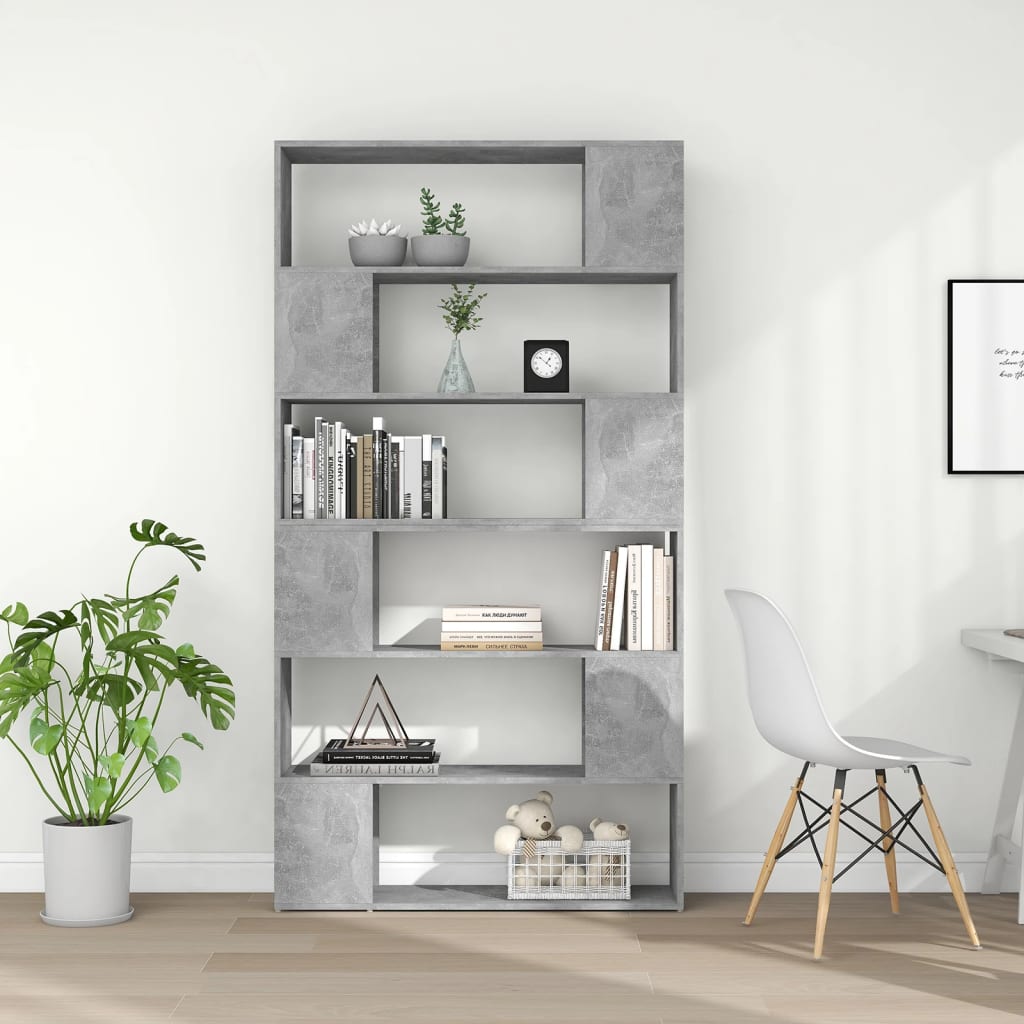 Bibliothèque/Séparateur de pièce Gris béton 100x24x188 cm - XIOS