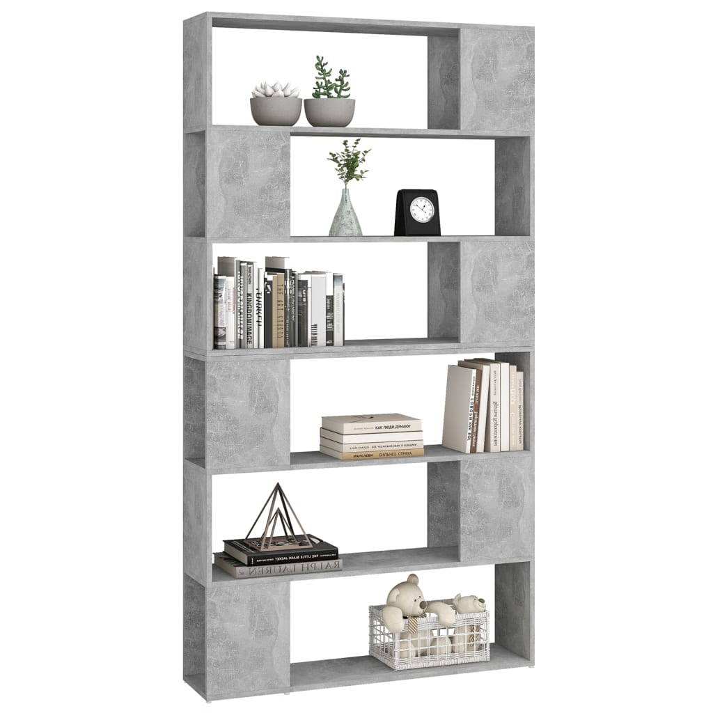 Bibliothèque/Séparateur de pièce Gris béton 100x24x188 cm - XIOS