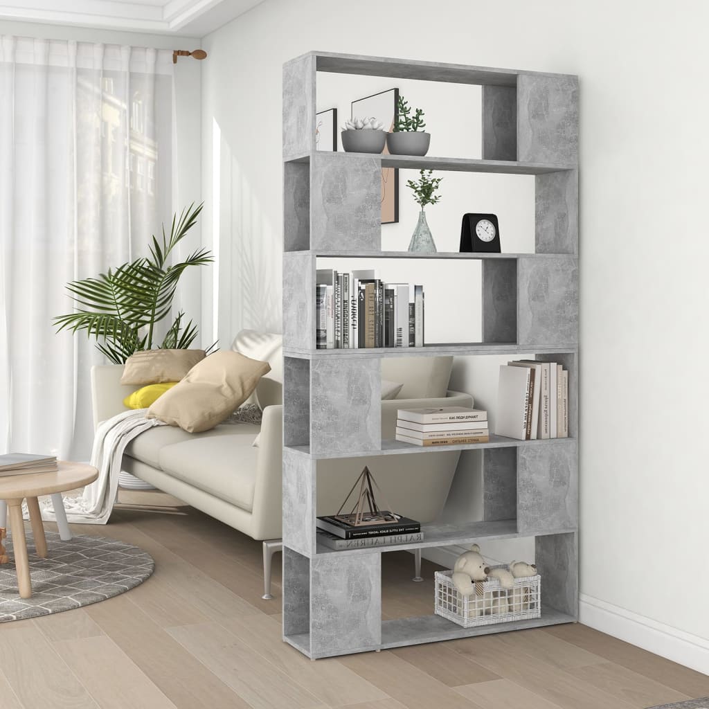 Bibliothèque/Séparateur de pièce Gris béton 100x24x188 cm - XIOS