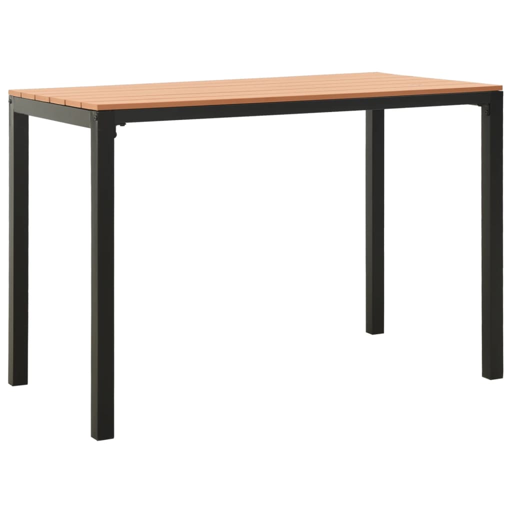 Ensemble à manger de jardin 3 pcs acier et WPC marron et noir
