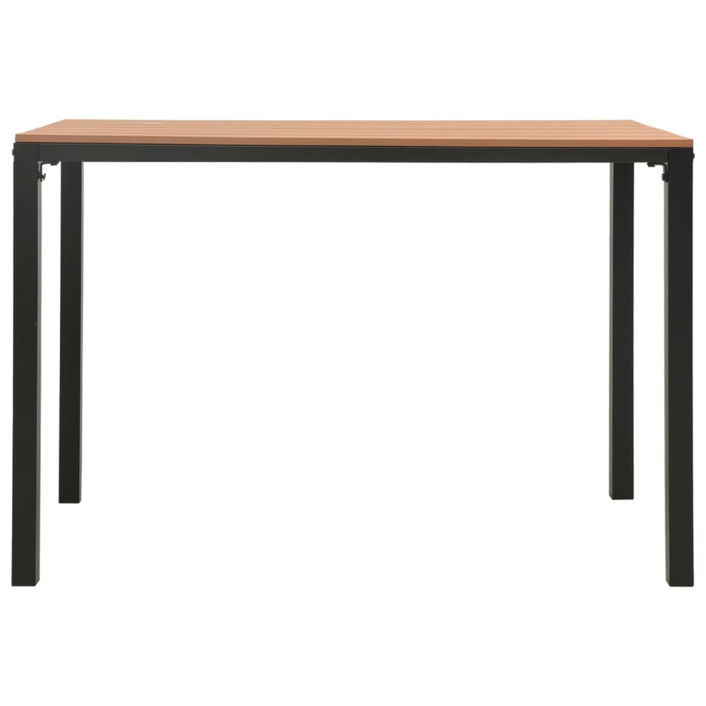 Ensemble à manger de jardin 3 pcs acier et WPC marron et noir