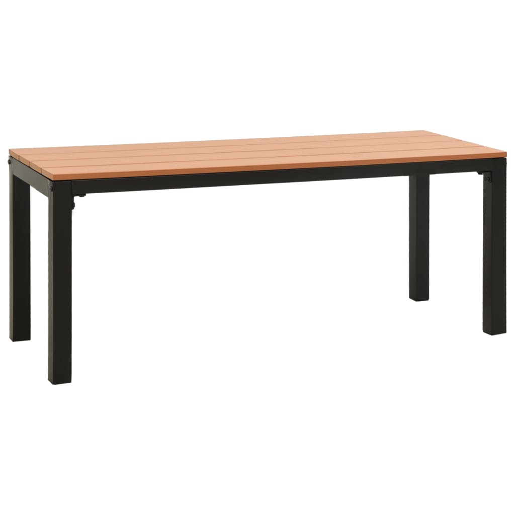 Ensemble à manger de jardin 3 pcs acier et WPC marron et noir