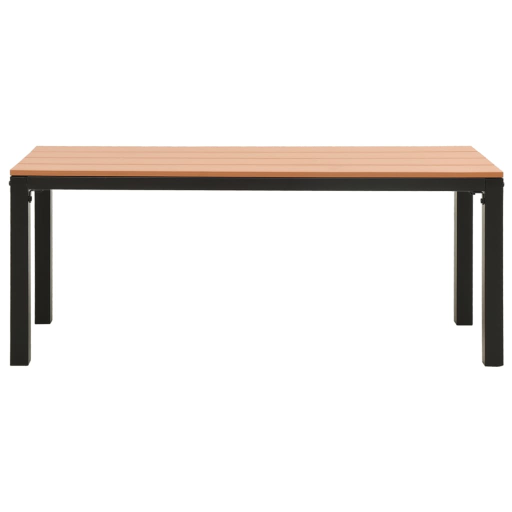 Ensemble à manger de jardin 3 pcs acier et WPC marron et noir