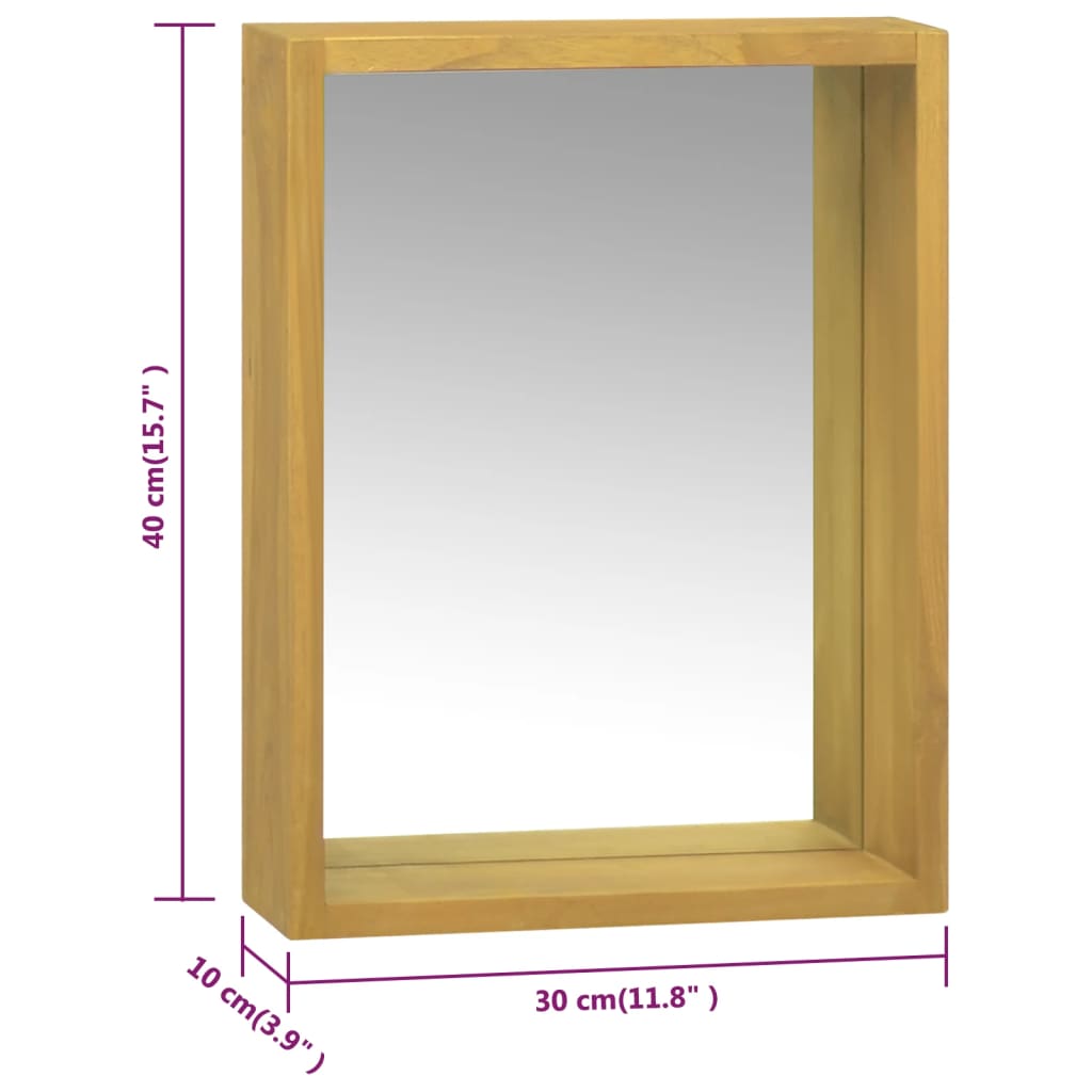 Armoire à miroir 30x10x40 cm Bois de teck solide - XIOS