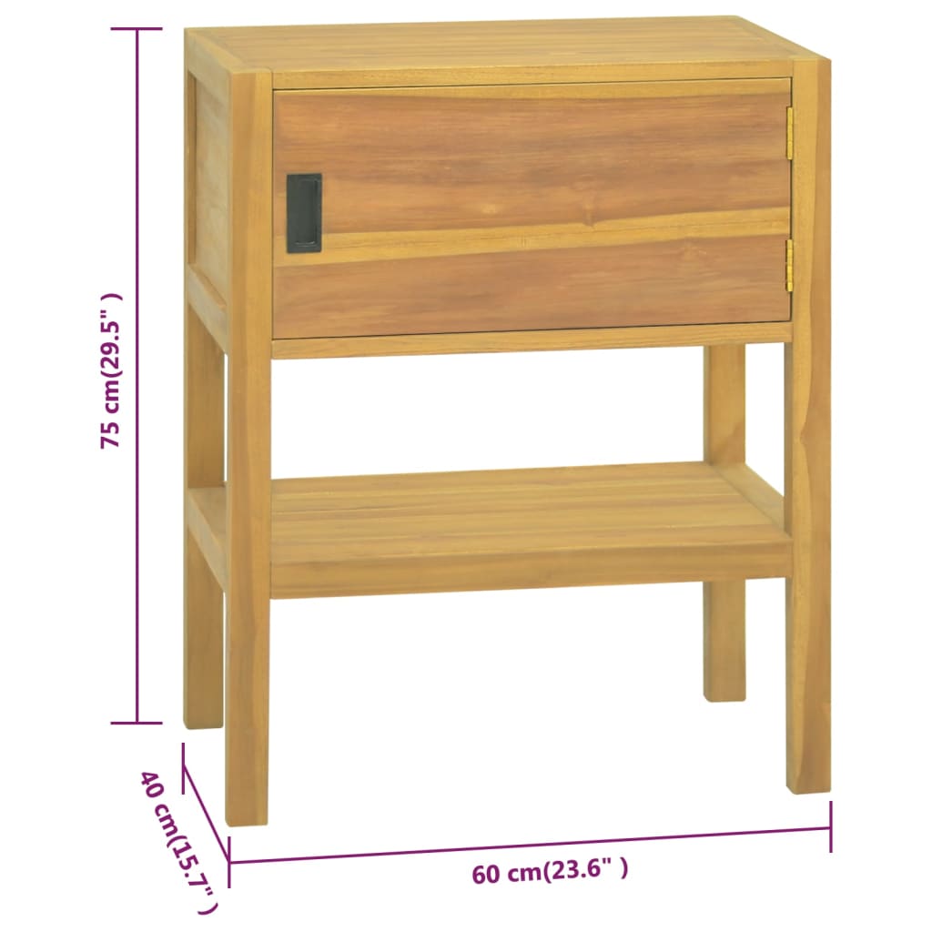 Armoire de salle de bain 60x40x75 cm Bois de teck solide - XIOS