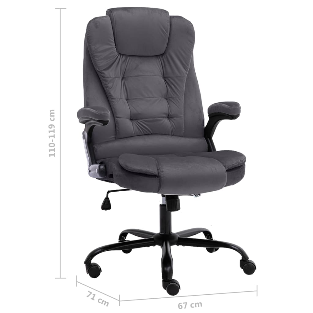 Chaise de bureau Gris foncé Velours - XIOS