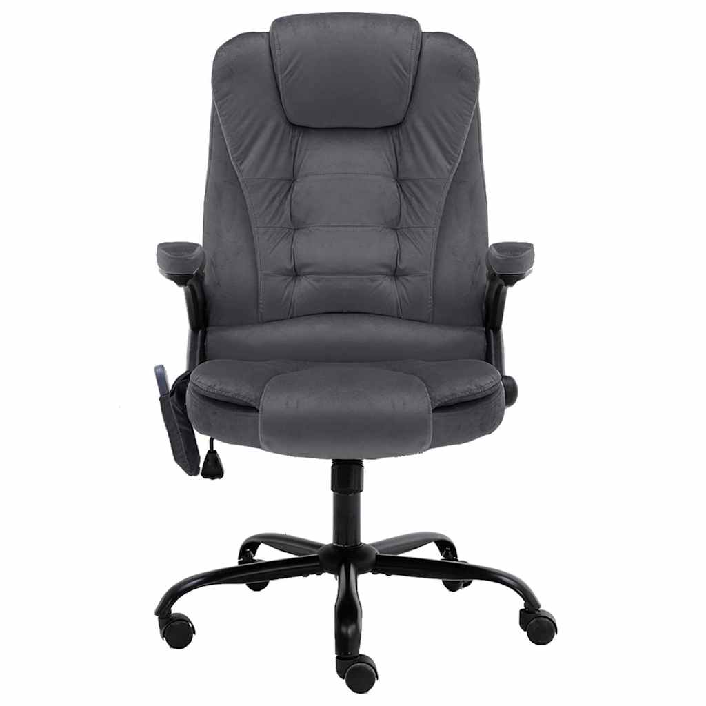 Chaise de bureau de massage Gris foncé Velours
