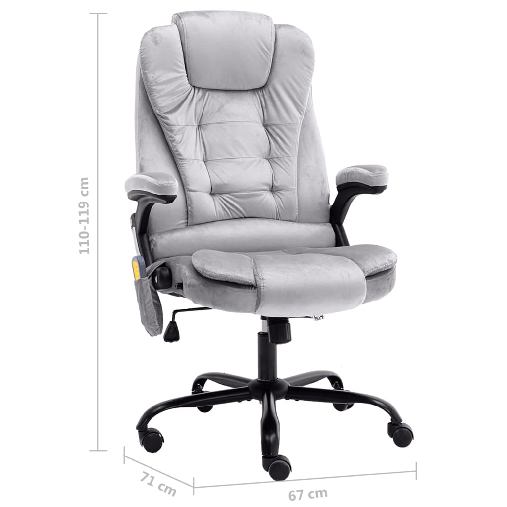 Chaise de bureau de massage Gris clair Velours - XIOS