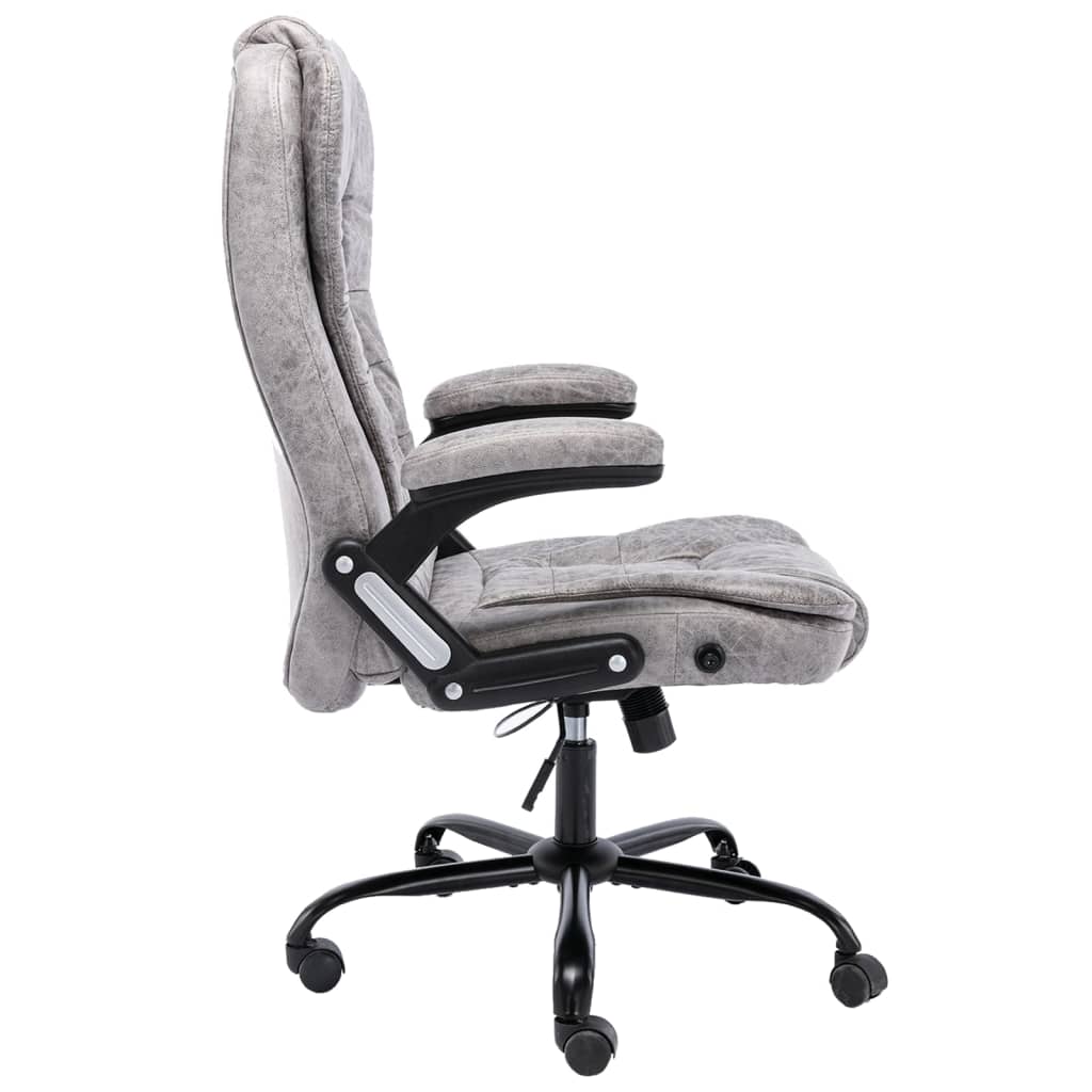 Chaise de bureau gris clair similicuir daim - XIOS