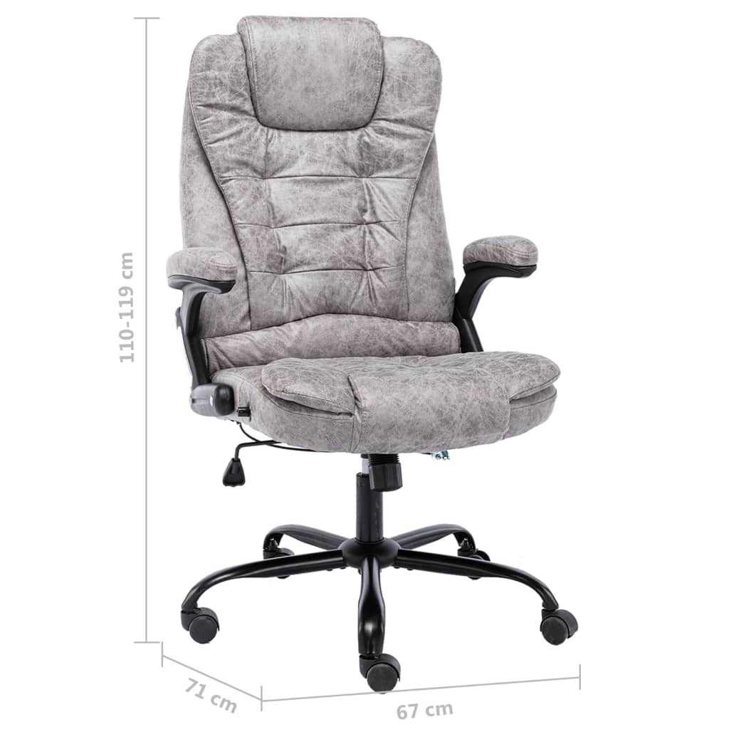 Chaise de bureau gris clair similicuir daim - XIOS
