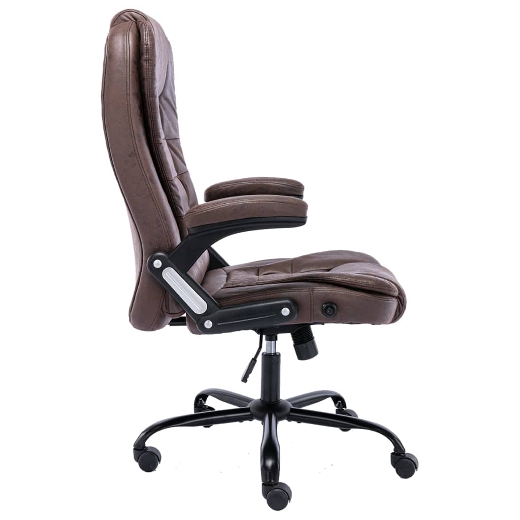 Chaise de bureau marron foncé similicuir daim - XIOS