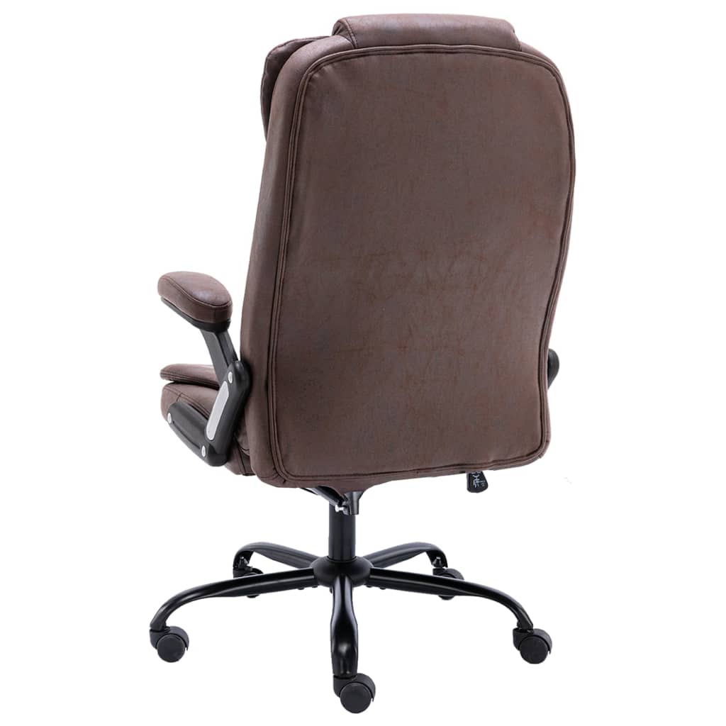 Chaise de bureau marron foncé similicuir daim - XIOS