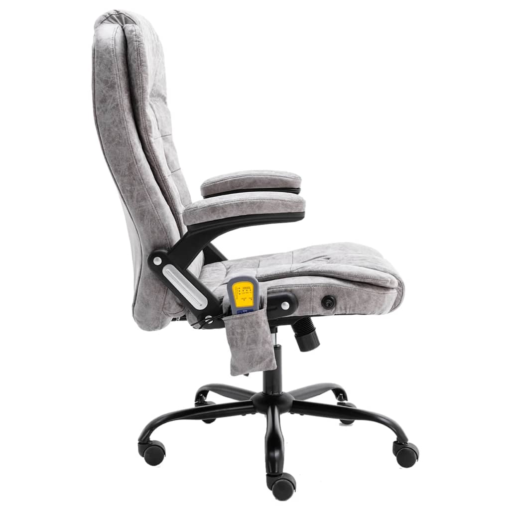 Chaise de bureau de massage gris clair similicuir daim - XIOS