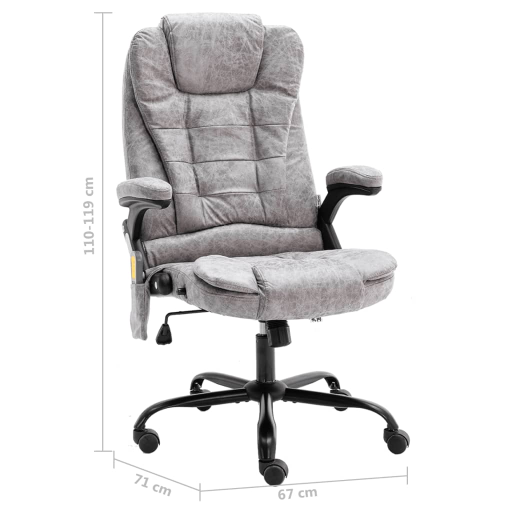 Chaise de bureau de massage gris clair similicuir daim - XIOS