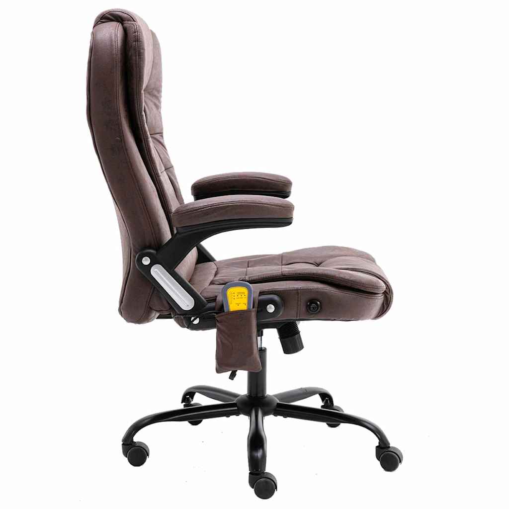 Chaise de bureau de massage marron foncé similicuir daim - XIOS