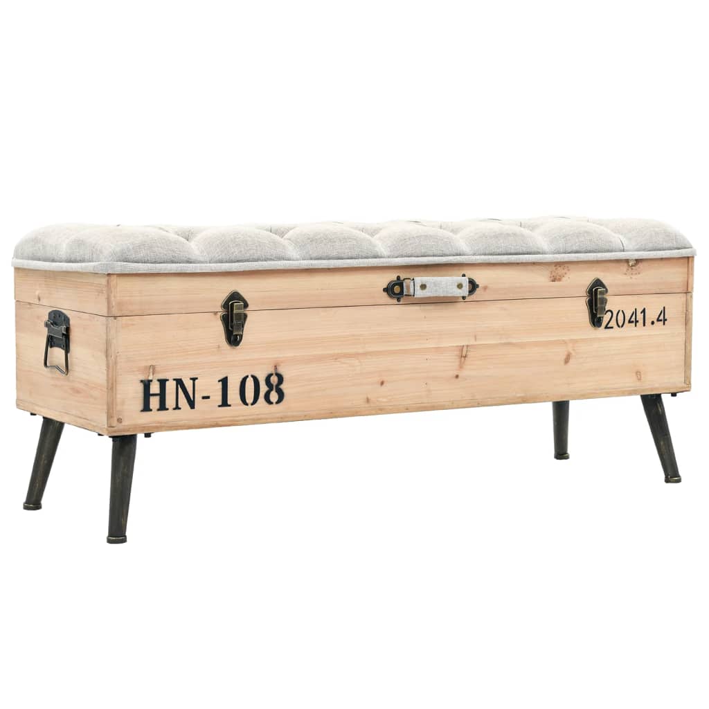 Banc de rangement 110 cm Bois de sapin massif - XIOS