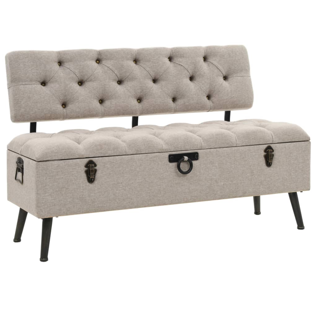 Banc de rangement avec dossier 110 cm Crème Tissu - XIOS