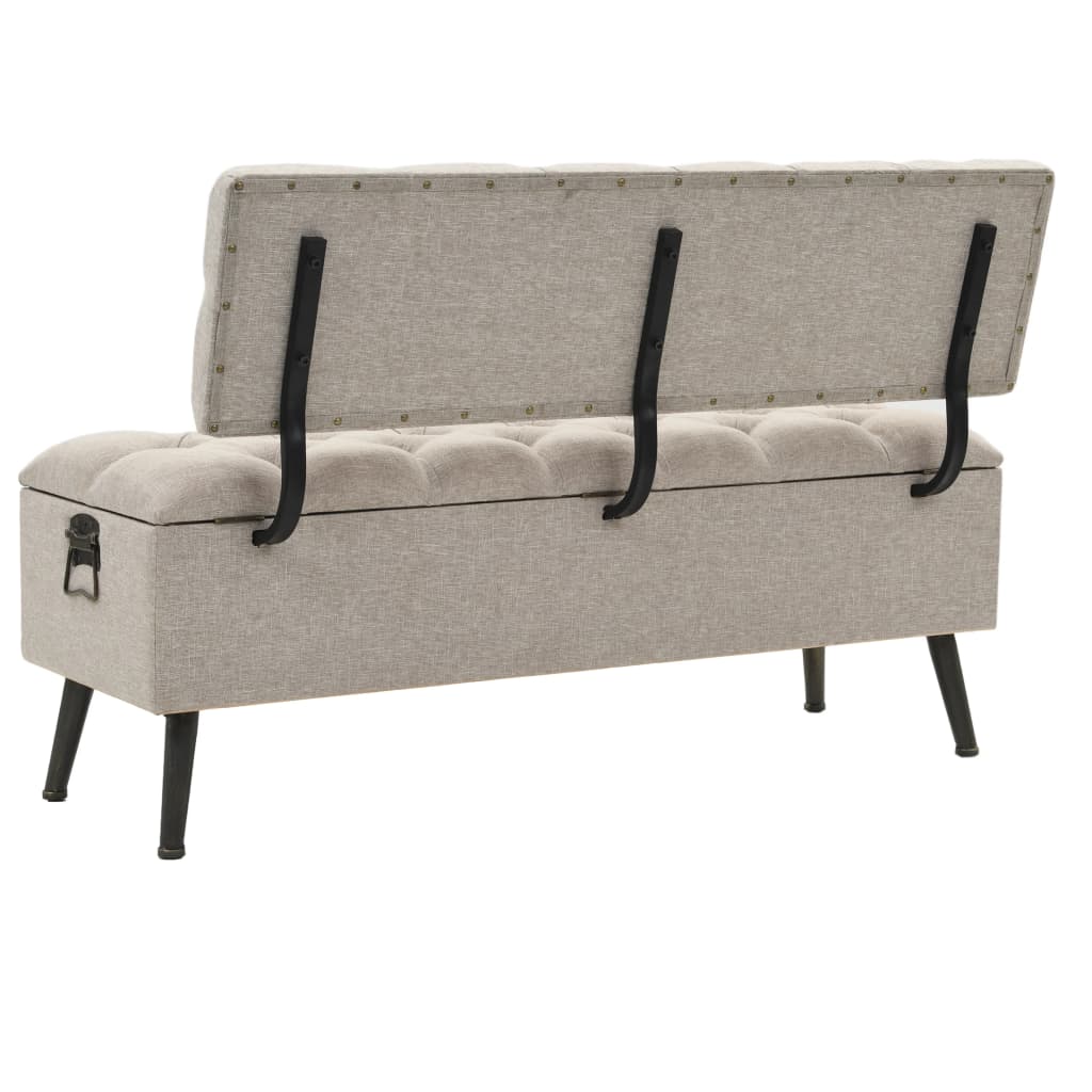 Banc de rangement avec dossier 110 cm Crème Tissu - XIOS