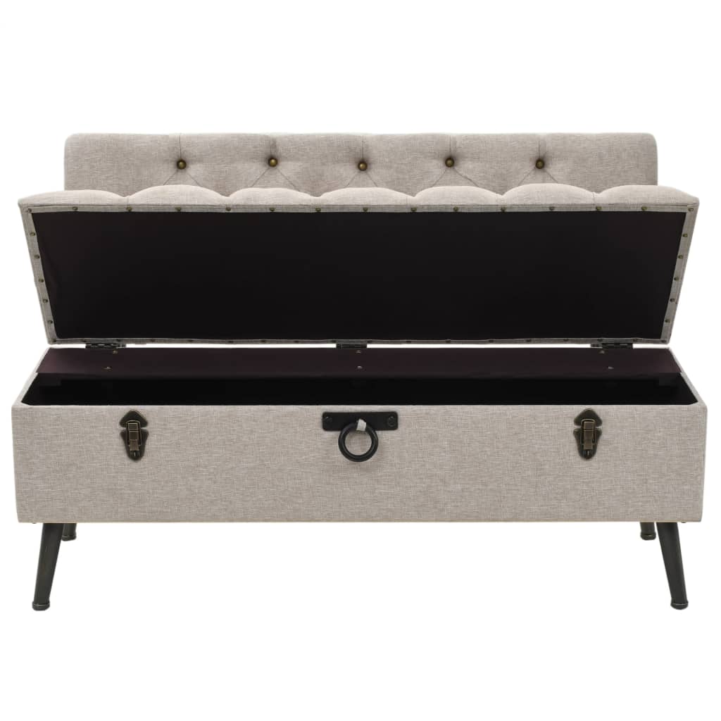 Banc de rangement avec dossier 110 cm Crème Tissu - XIOS