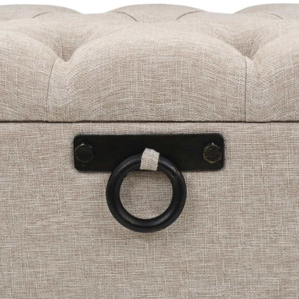 Banc de rangement avec dossier 110 cm Crème Tissu - XIOS