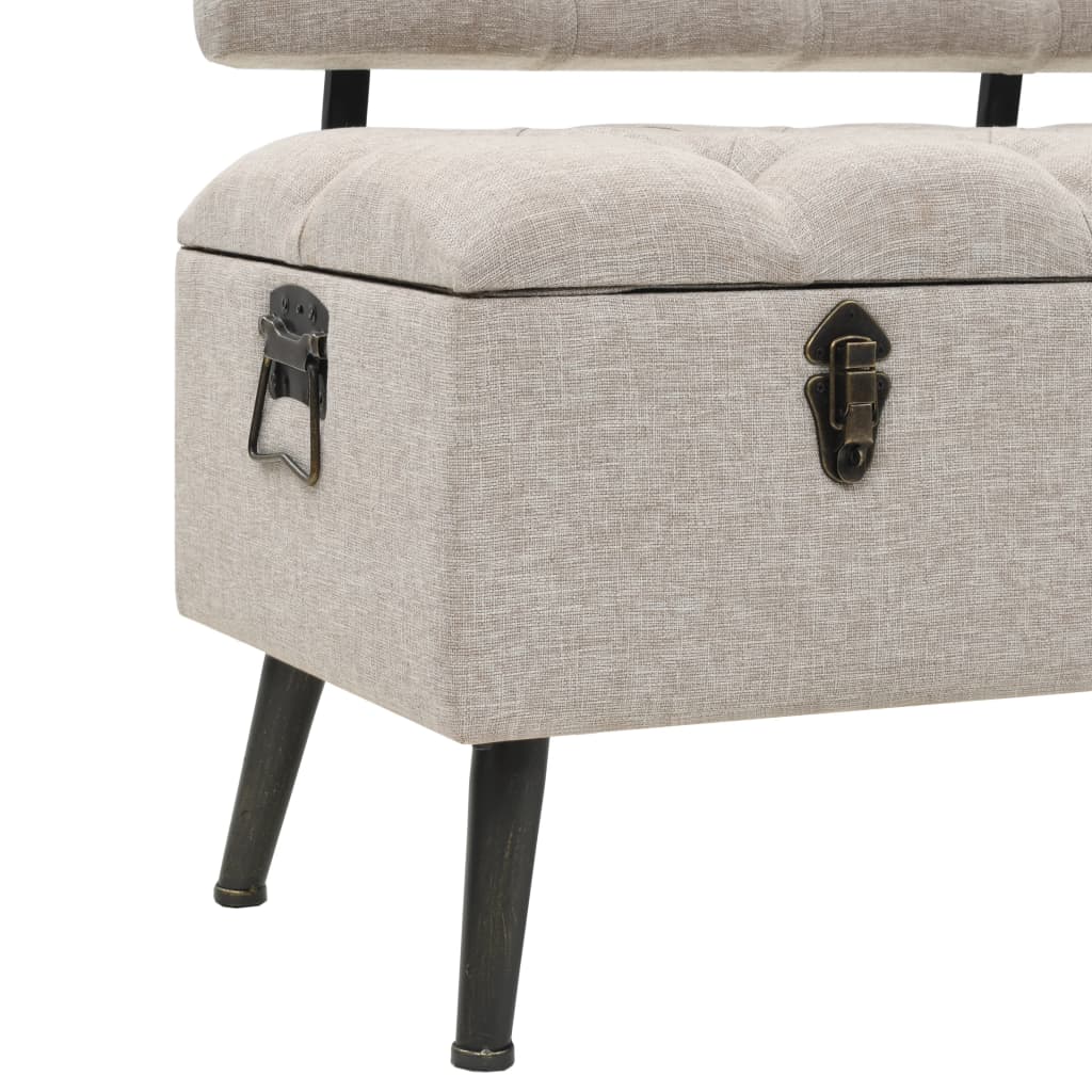 Banc de rangement avec dossier 110 cm Crème Tissu - XIOS