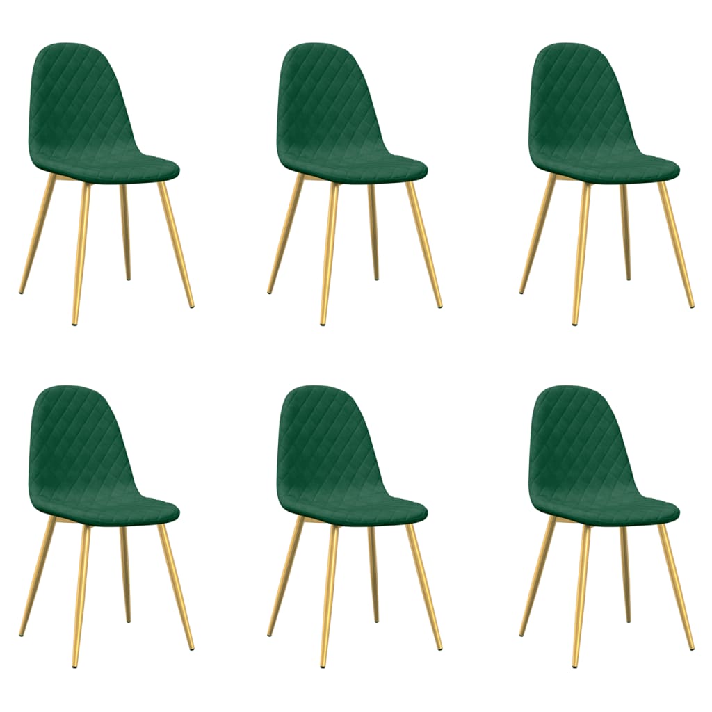 Chaises à manger lot de 6 vert foncé velours - XIOS