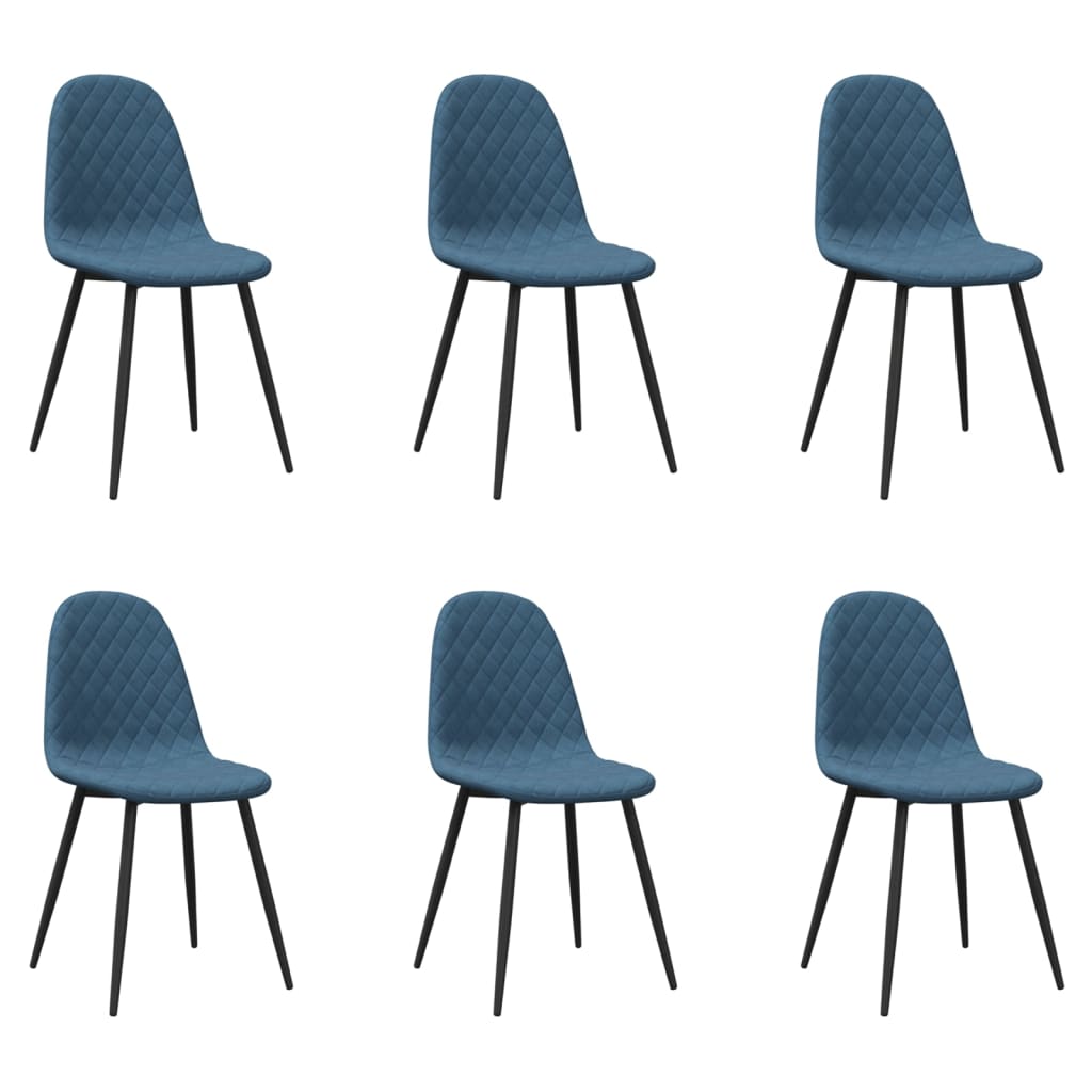 Chaises à manger lot de 6 bleu velours - XIOS