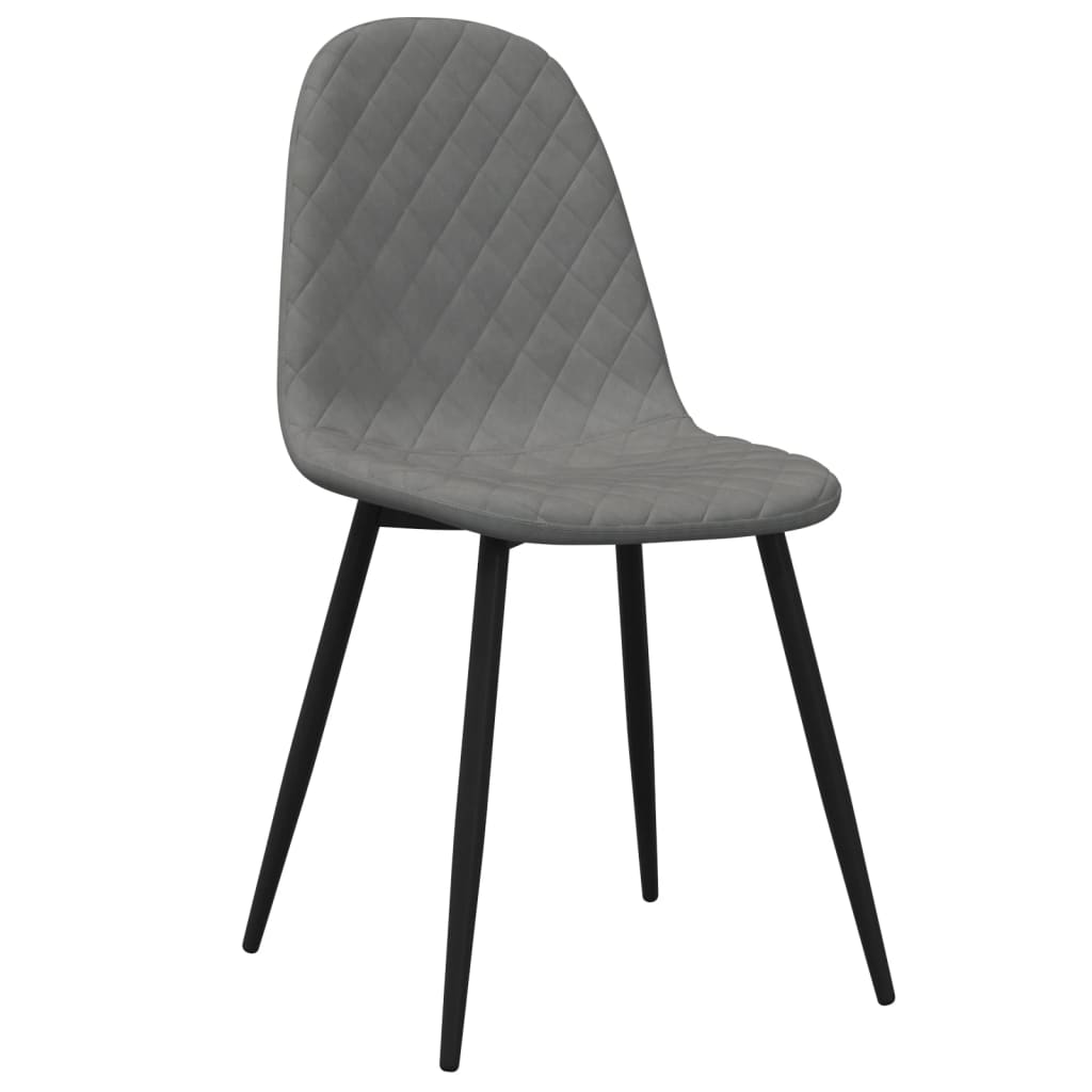Chaises à manger lot de 6 gris clair velours - XIOS