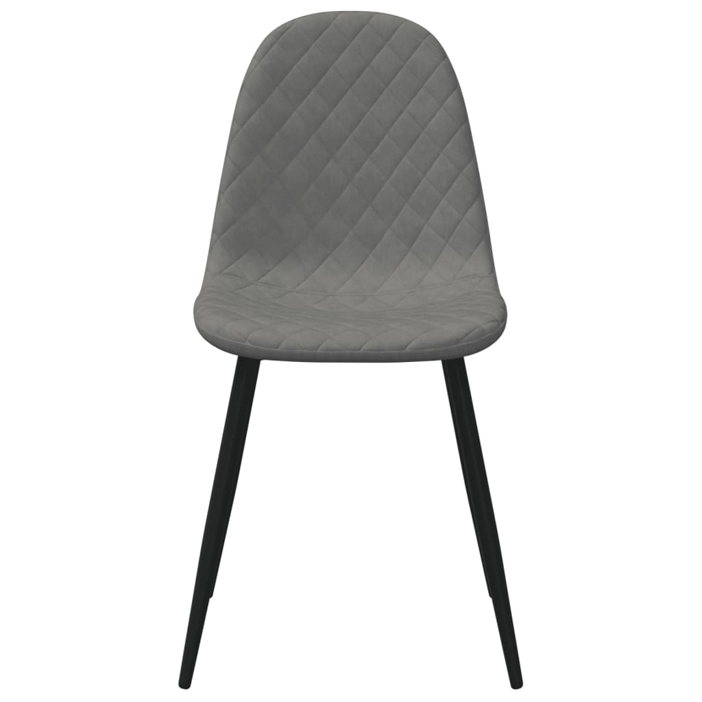 Chaises à manger lot de 6 gris clair velours - XIOS