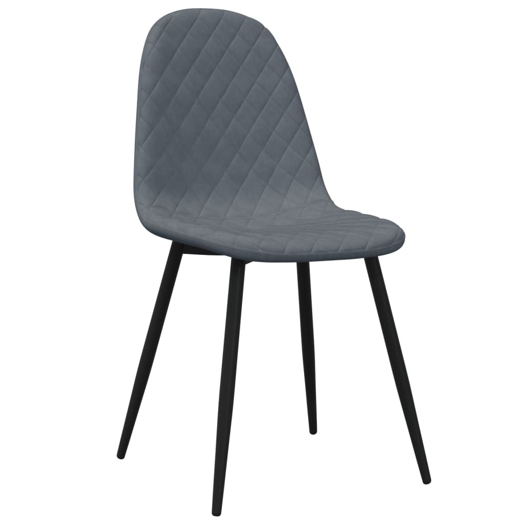 Chaises à manger lot de 6 gris foncé velours - XIOS