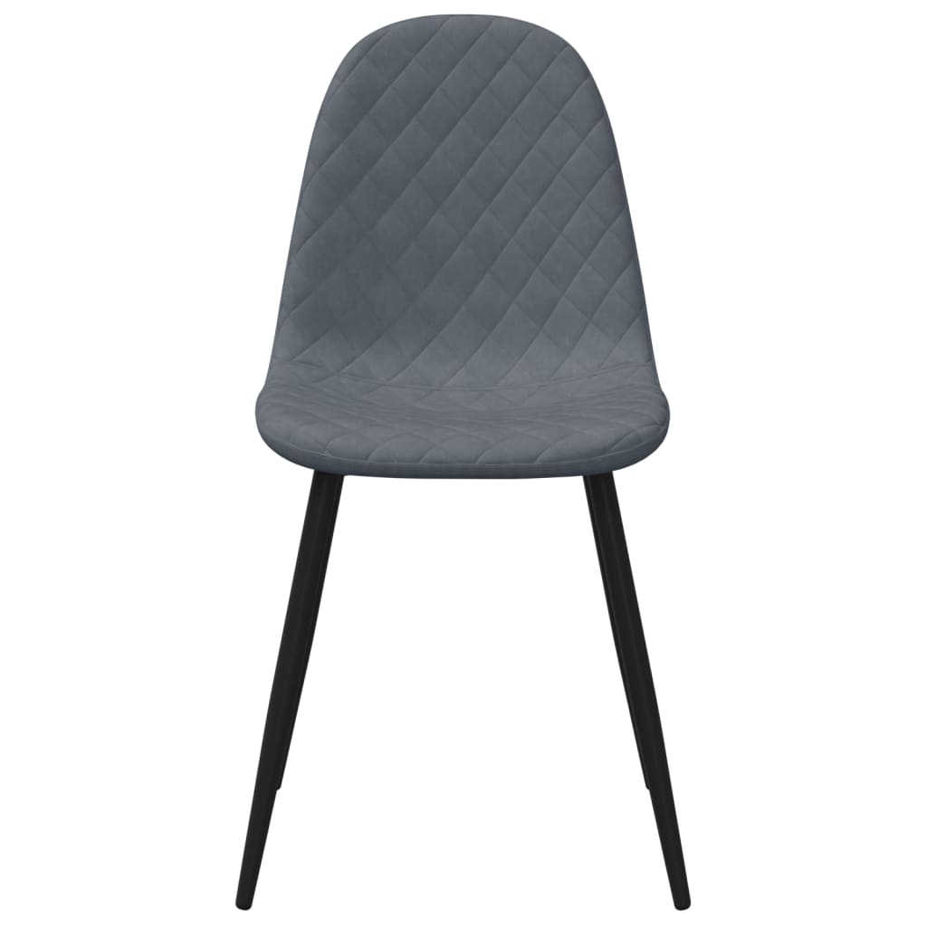 Chaises à manger lot de 6 gris foncé velours - XIOS