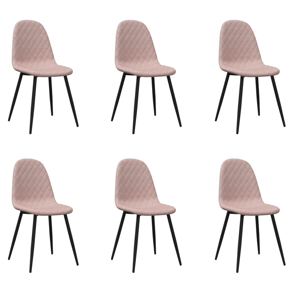 Chaises à manger lot de 6 rose velours - XIOS