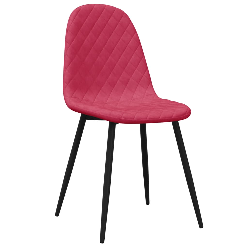 Chaises à manger lot de 6 rouge bordeaux velours - XIOS