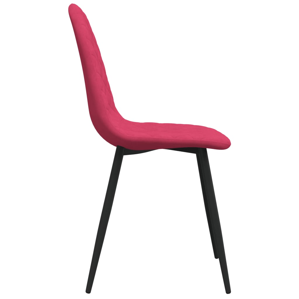 Chaises à manger lot de 6 rouge bordeaux velours - XIOS