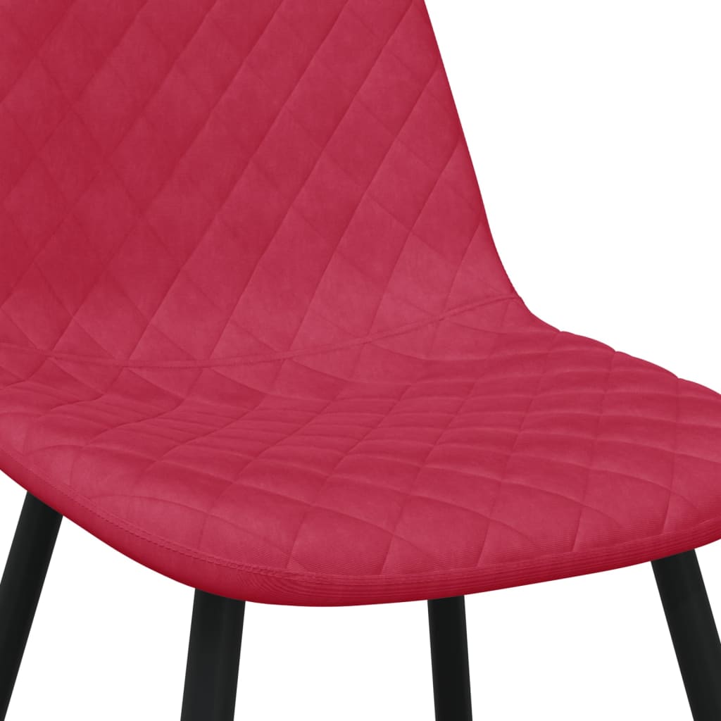 Chaises à manger lot de 6 rouge bordeaux velours - XIOS
