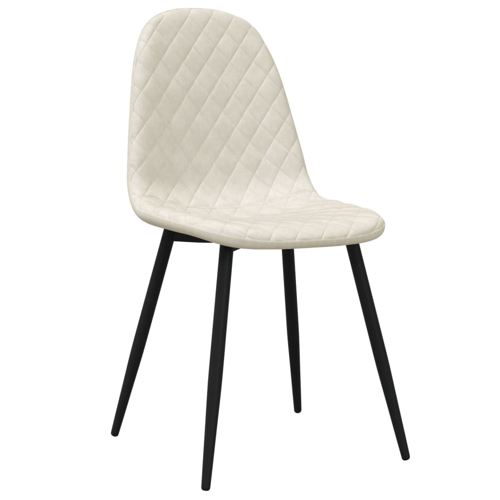 Chaises à manger lot de 6 blanc crème velours - XIOS