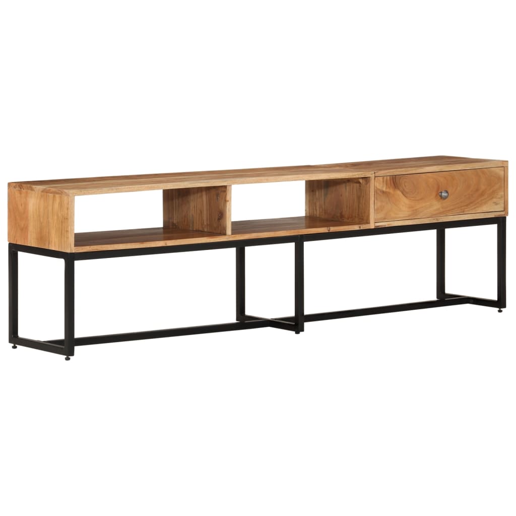 Meuble TV 160x30x45 cm Bois d'acacia massif - XIOS